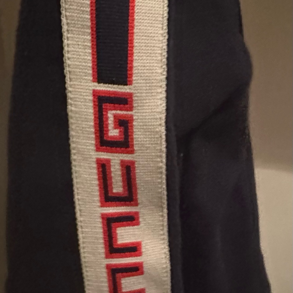 Gucci Dark Blue Athletic Pants with Logo